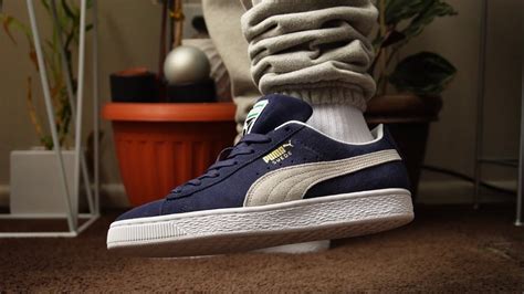 puma suede navy blue green